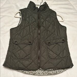 Olive Green Quilted Vest
